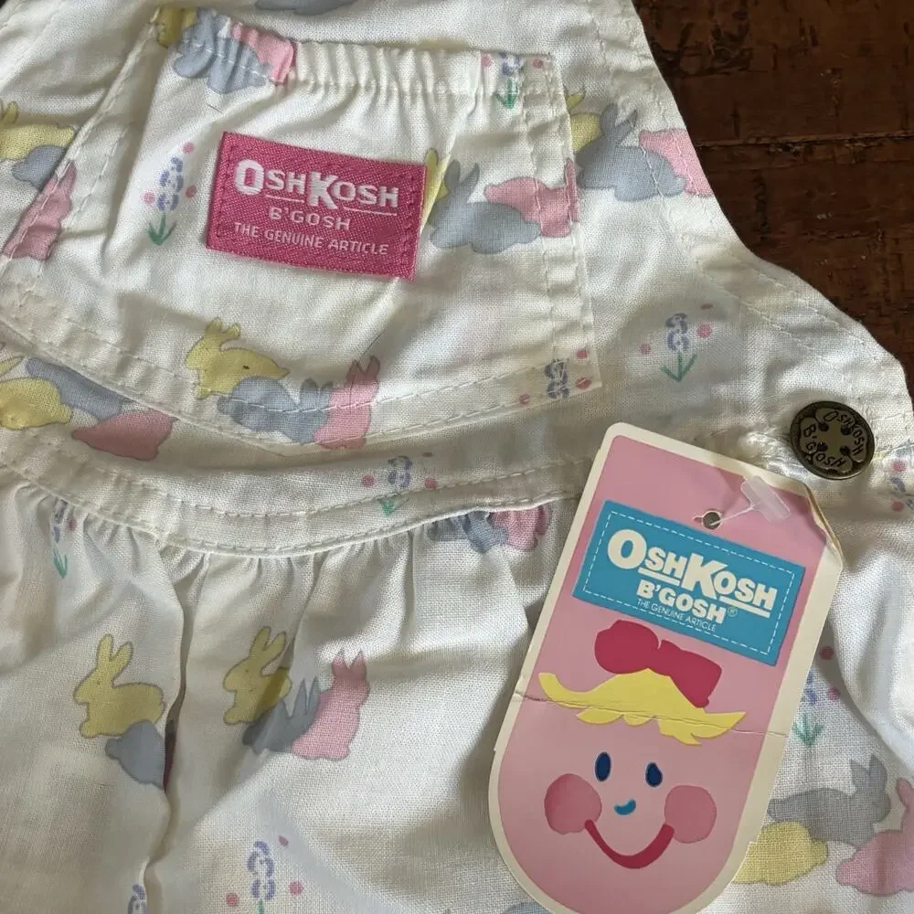 NWT Rare Vintage OshKosh Bgosh Romper 18 Months Easter Bunny Print Made in USA